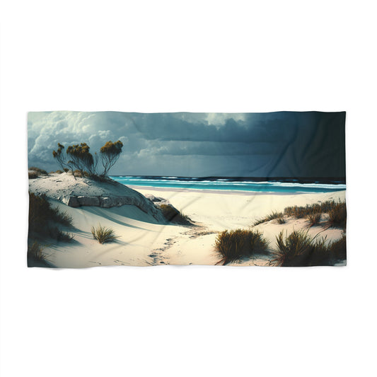 Relaxing Empty Beachscape Print Towel