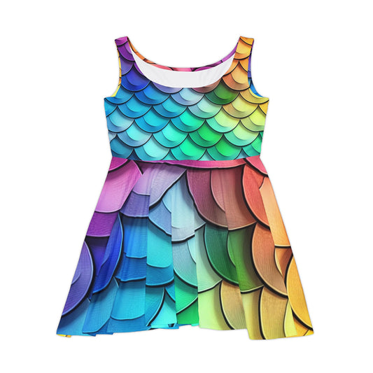 Rainbow Scales Skater Dress