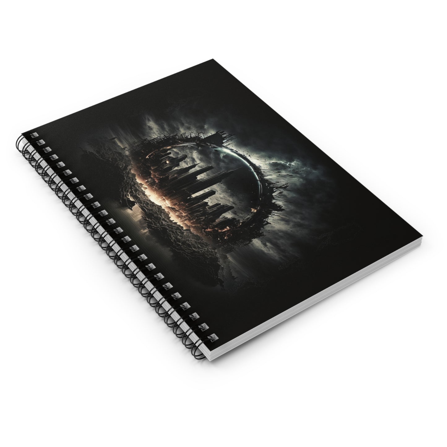 Metallic Hell Cityscape Spiral Notebook - Ruled Line