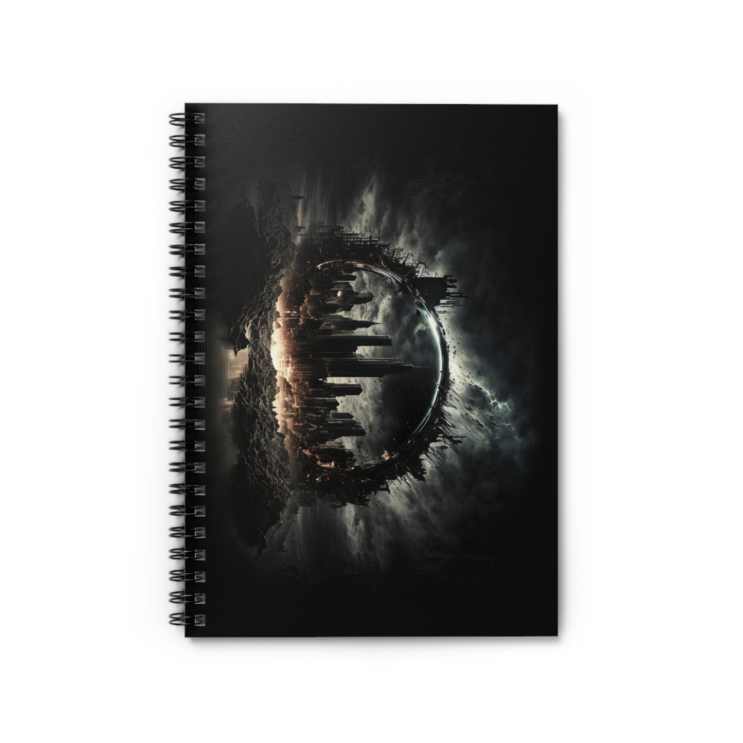 Metallic Hell Cityscape Spiral Notebook - Ruled Line