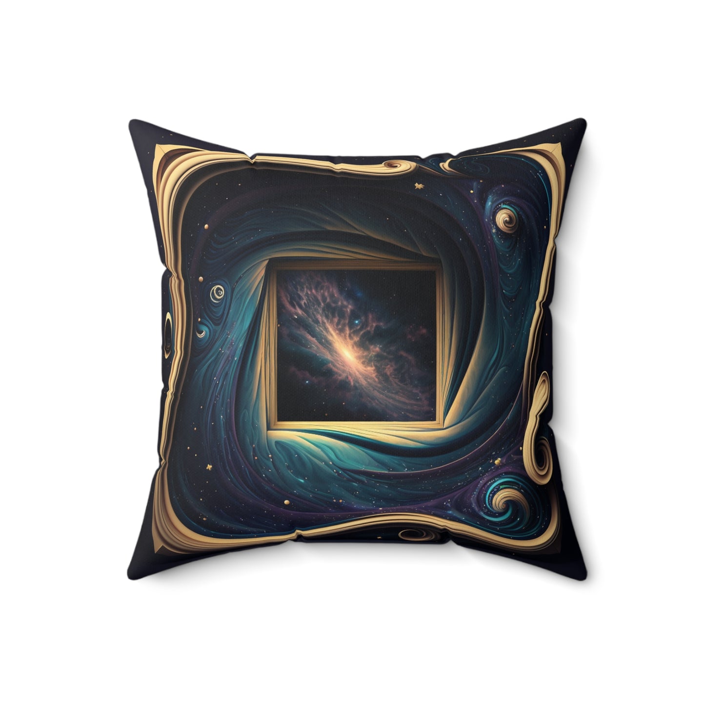 Cosmic Bordered Spun Polyester Pillow